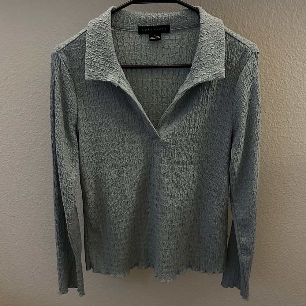 Sanctuary Heather Gray Textured Top